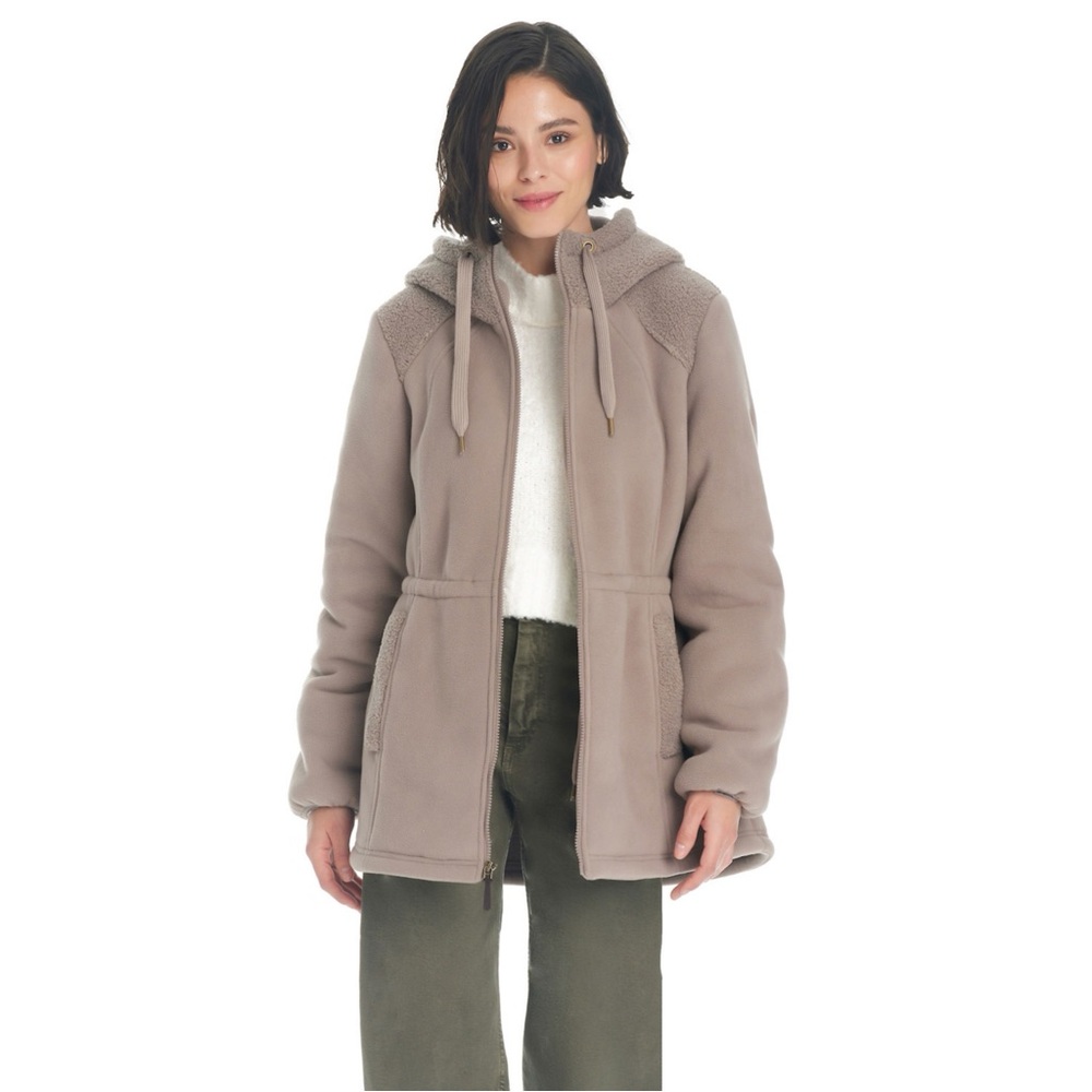 Kookaburra by Ugg cozy fleece Sherpa Taupe Hooded Jacket